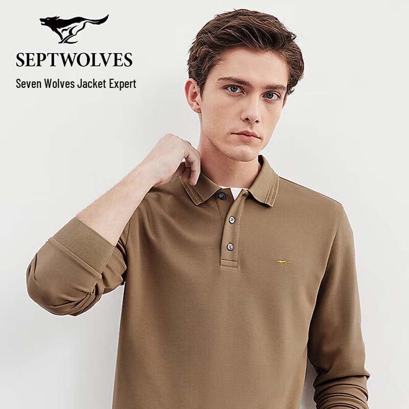 SEPTWOLVES Men s Soft Warm Casual Long Sleeve Polo Shirt XXL