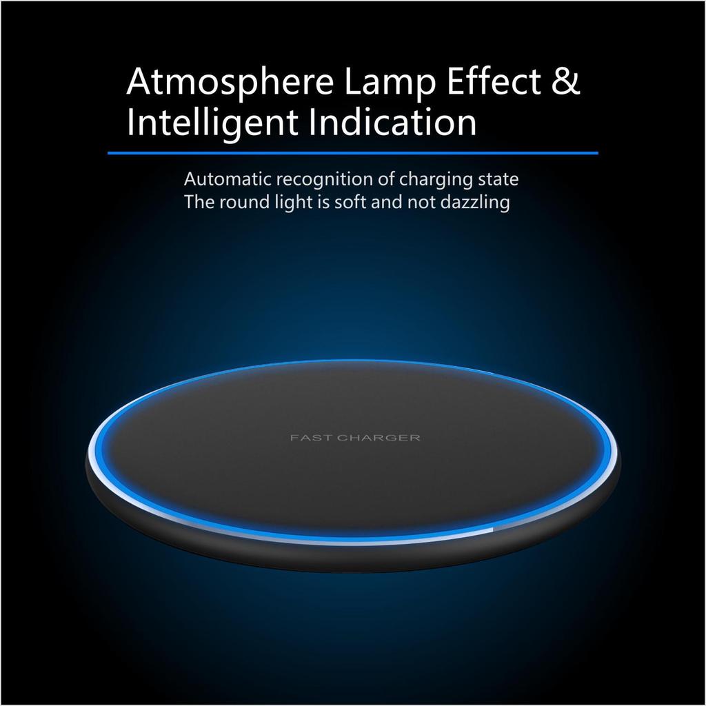 Ultra-Thin 15W Fast Wireless Charger for Apple & Huawei Devices