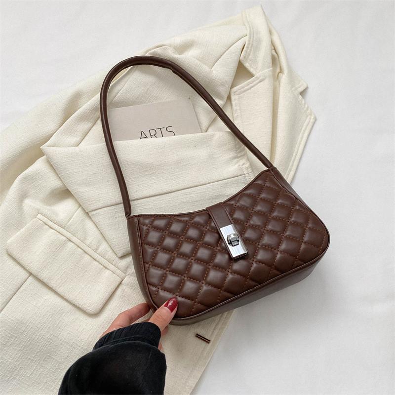 Fashionable Pu Quilted Tote Bag In Chic Black White Red Or Coffee For Everyday Style