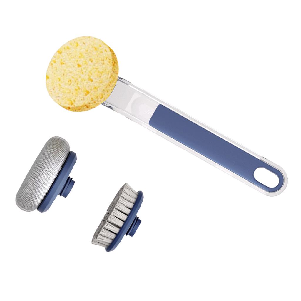 Kitchen Dish Brushes 3 in 1   Handle Pot Pan Sponge Scrubber Brush Cleaning Tool Set