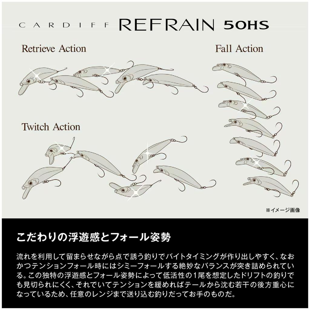 SHIMANO Trout Lure Minnow Cardiff Refrain 50HS 006 ST Clear Bait ZN-250W