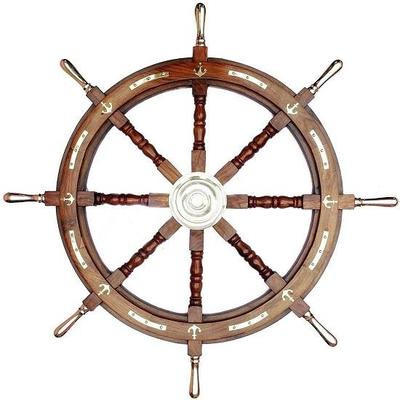Ξύλινο τιμόνι πλοίου Pirate Village Captain Ship Wheel Nautical Wheel Anchor Steering