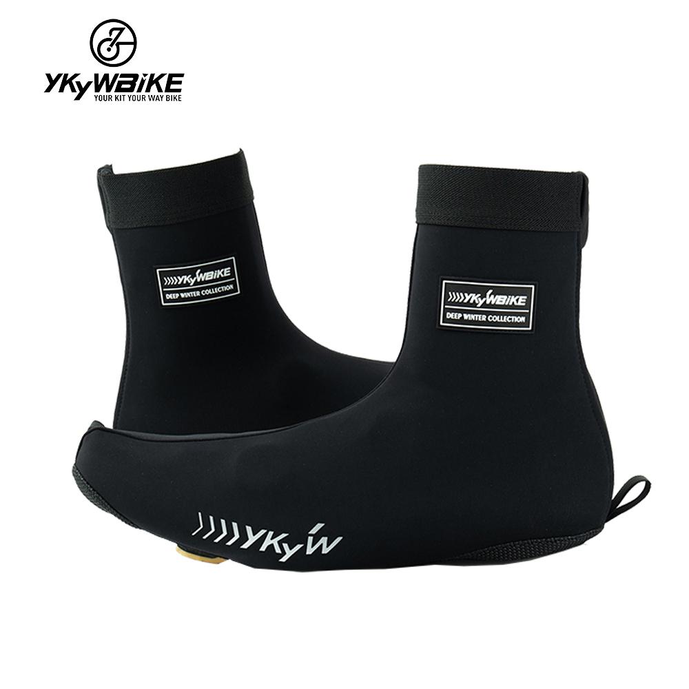 YKYW Cycling Shoe Cover Black White Waterproof Windproof Men Women Bicycle Overshoes MTB Road Bike Racing Cycling Overshoes Asia XL (EU L)
