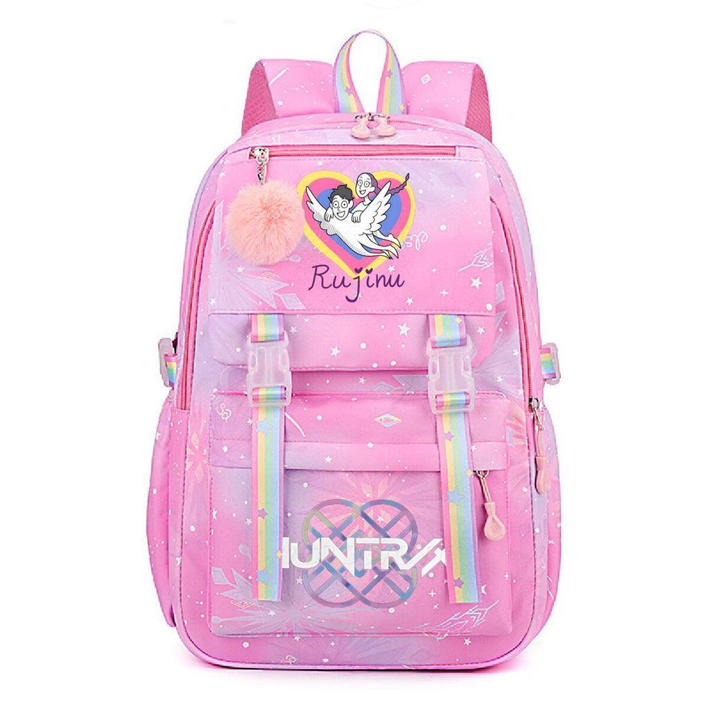 Girls Kpop Hunters Rumi Zoey Mira Printed Backpack Student School Travel Large Capacity Bag