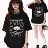 harajuku Round Neck oversize Casual Y2K Tops young girl t shirts 2025 summer pure cotton Women funny cartoon Print T-Shirt streetwear