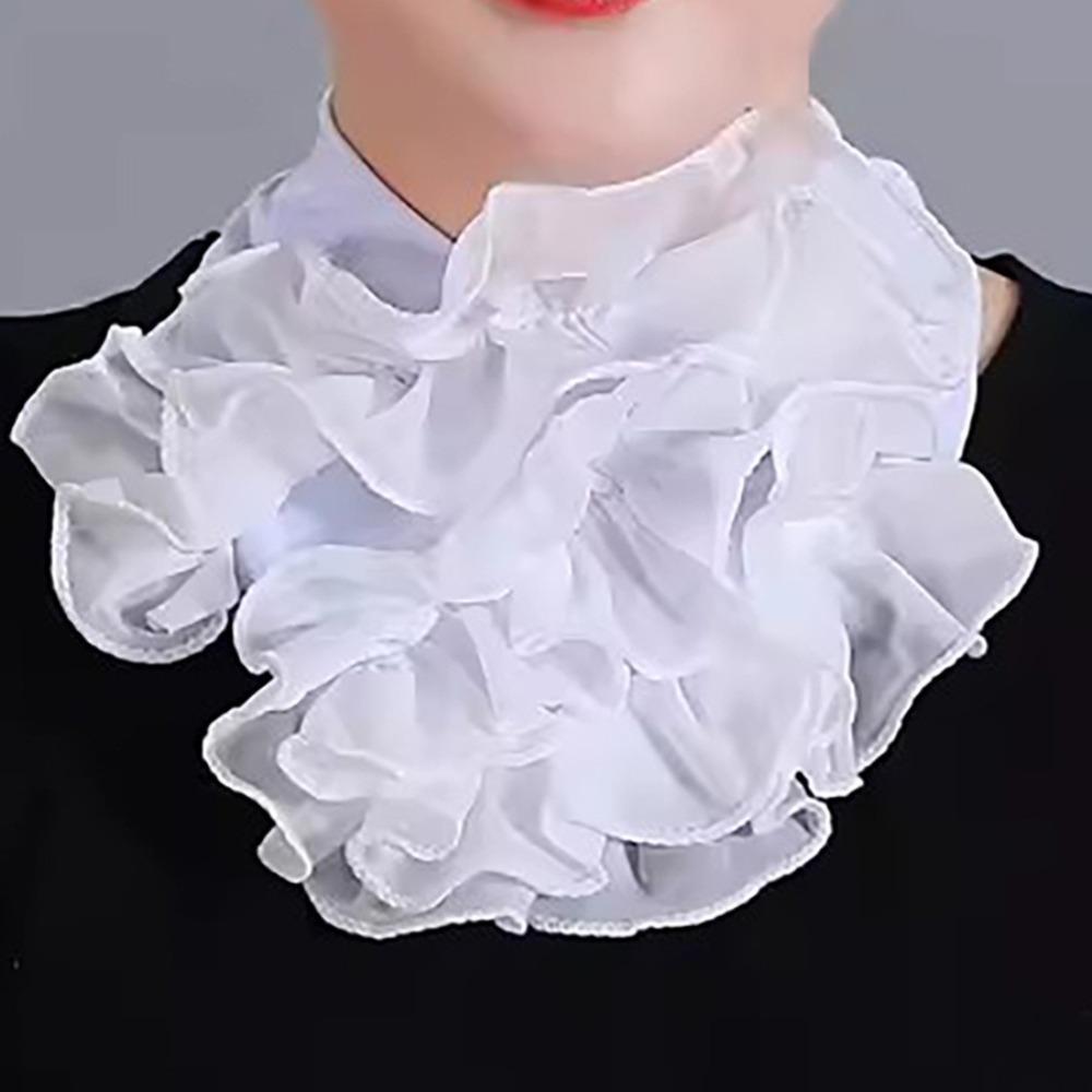 

Elegant Solid Color Neck Collar Free Size Detachable Fake Collar Warm Scarf білий