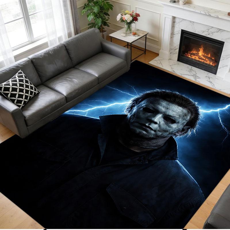 Crystal Velvet Rug Soft Non Slip Indoor Floor Mat Home DecorHalloween Michael Myers