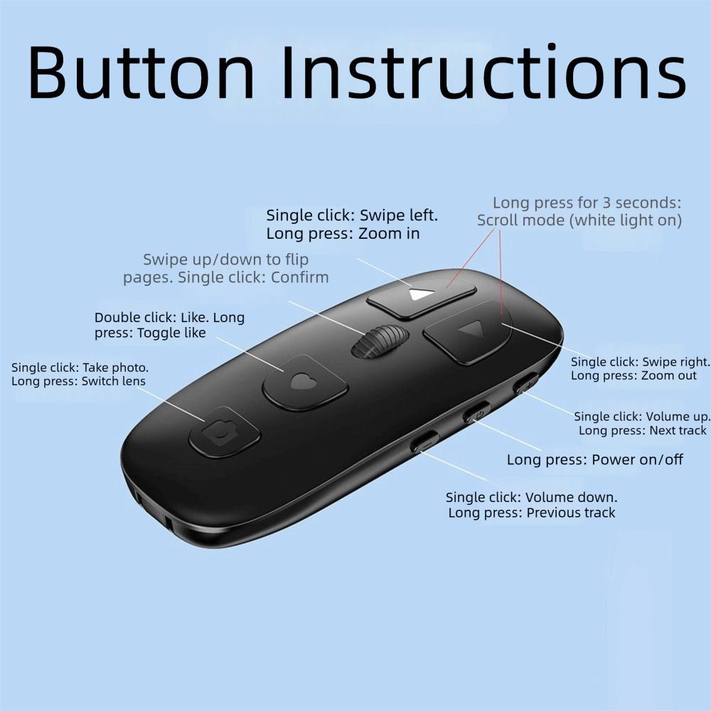Zoom & Focus E-book Page Turner Stable Signal Transmission Wireless Selfie Shutter  Video Recording