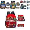 Spacious 20-35l Nylon Roblox Backpack Breathable Cartoon Bag For Students Travel
