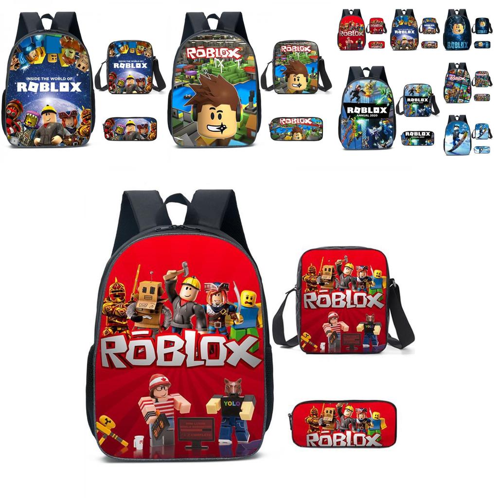 Spacious 20-35l Nylon Roblox Backpack Breathable Cartoon Bag For Students Travel