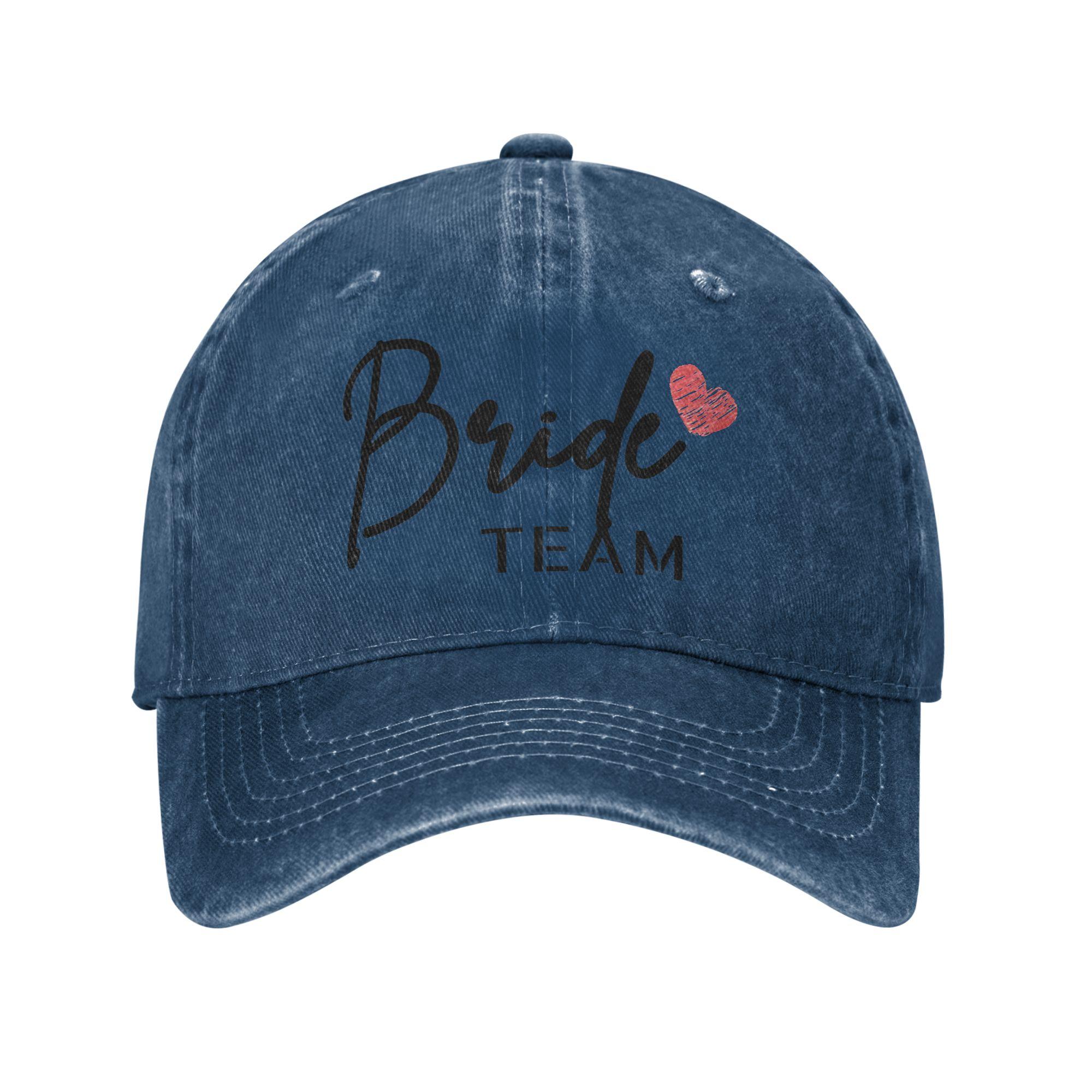 

Bride Team Design Sun Baseball Cap Fashion Unisex-Teens Washed Hip Hop Hats Hot Sale Print Outdoor Gym Baseball Caps Gift One Size темно-синього кольору