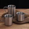 Retro 304 Stainless Steel Double-Layer Insulated Coffee Mug with Handle and Custom Pattern