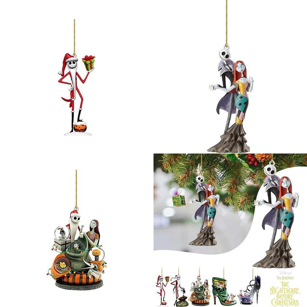 Nightmare Before Christmas Jack Sally Weihnachtsbaum Anhänger Robuste Acryl Dekoration für Auto/Baum/Tasche