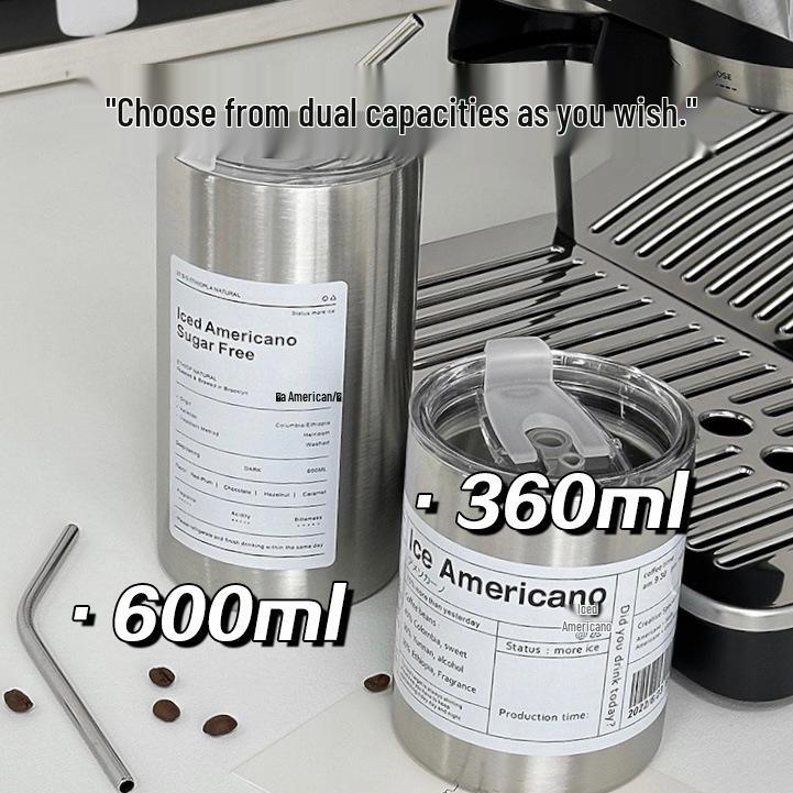 

Iced Americano 304 Stainless Steel Double-Layer Vacuum Insulated Cup with Straw 350ml