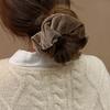 1pc Women's 6.5in Premium Satin Scrunchies Hair Ties, Black, White, Khaki, Brown, Elegant, Versatile, Minimalist, Solid Color