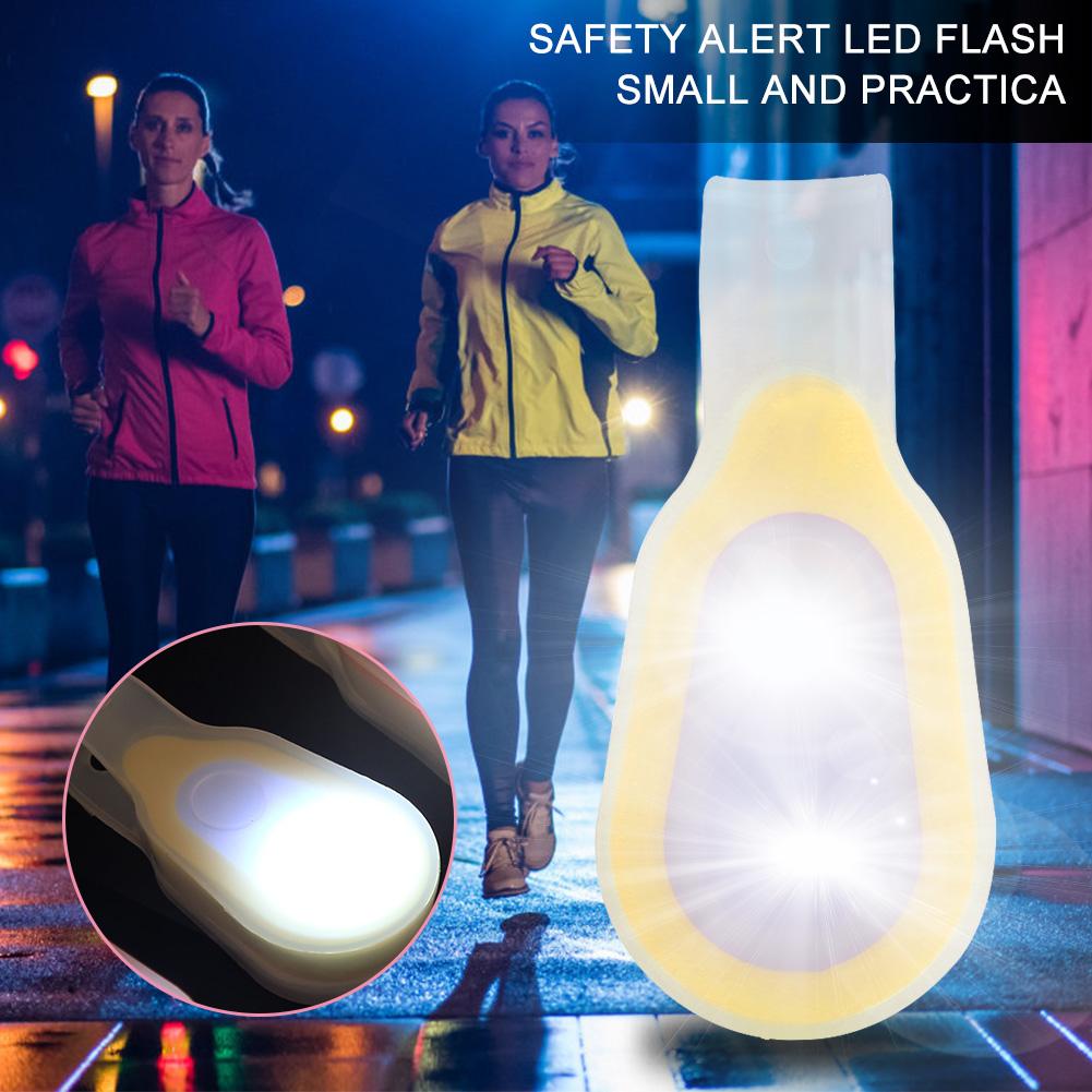 Silicone Gel Night Cycling Running Backpack   Warning LED Flash Light Lamp(red)