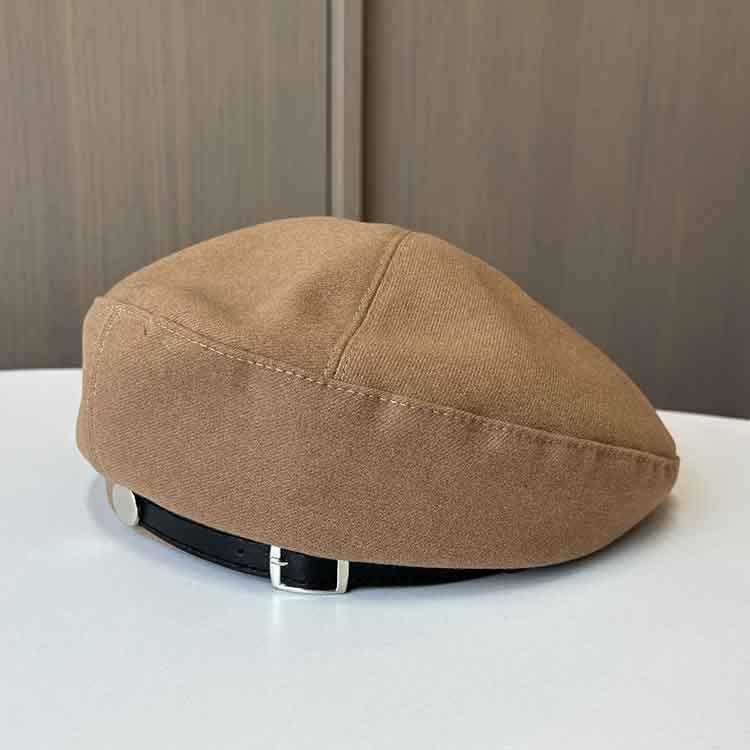 British Retro Belt Buckle Beret Children Autumn and Winter Polished Woolen Painter Hat Casual Versatile Fashionable Bud Hat