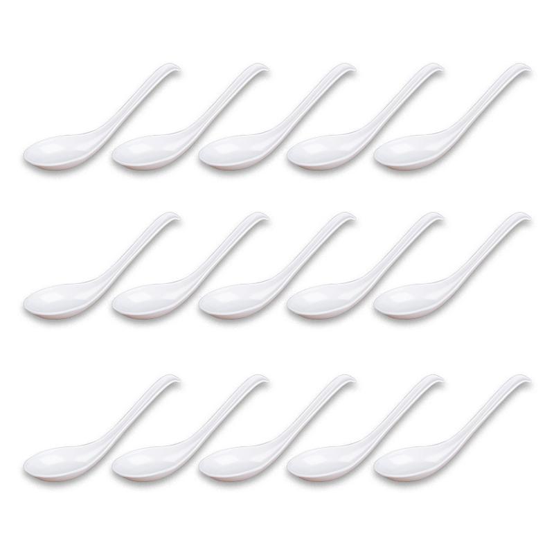 Soup Spoons,15Pcs Japanese Style Spoons Creative Rice Spoons Chinese Asian Soup Spoons with Long Handle for Restaurants CNIM Hot белый