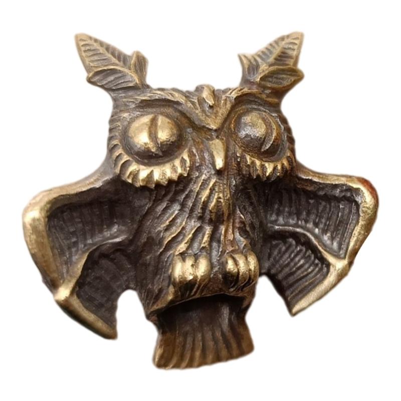 Brass Lanyard Beads Light Weight Owl Shape Parachute Cord Beads Vintage Charm Beads for DIY Paracord Pendants Buckles