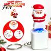 LED Festive Sound Pendant Santa Light Keychain, Interactive Glowing Christmas Ornament with Tunes, Holiday Sensory Play Tool USB-C Rechargeable Fidget