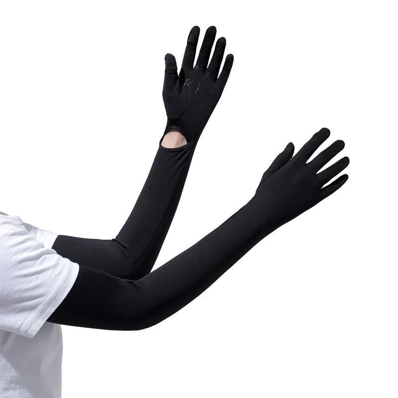 Sonnenschutzhandschuhe Damen UV-beständig Eisärmel EisSeide Handschuhe Radfahren Dünn Outdoor Fahren mit Touchscreen