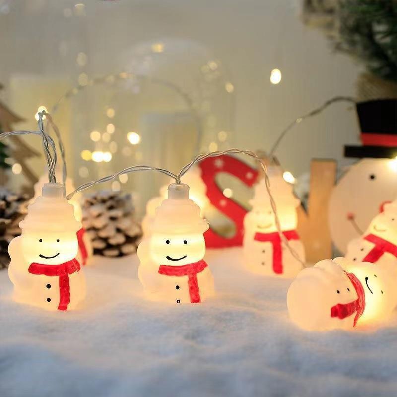 LED Christmas Decorative Light String With Santa Claus Snowman Figures USB Powered Tree Home Party Holiday Decoration