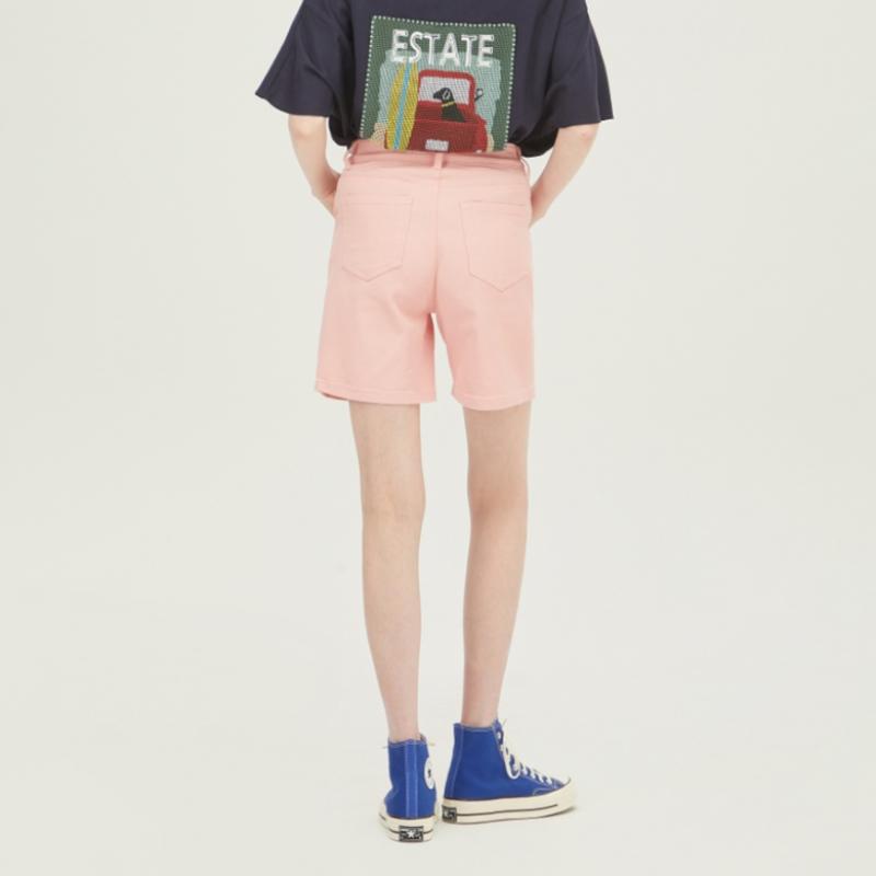 Benetton Benetton Back Banding Denim Short Pants Badp68331 Pk