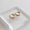 (Silver925) One Touch Ring Earring Silver Simple Gorgeous