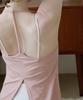Debiweeo Slit Halter Sleeveless Devi-Ts0052-Salmon Pink