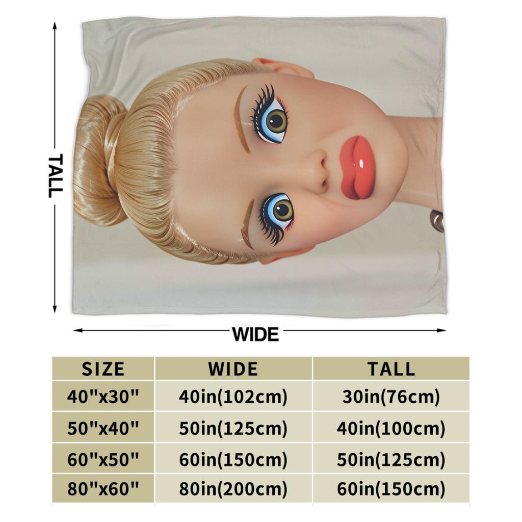 Funny Disgusting Doll face Meme Hilarious Sarcastic Plush blanket Children Flannel Throw blanket For Couch Chair Warm
