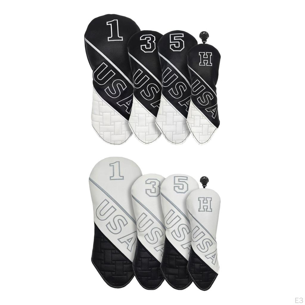 4 Pieces Golf Club Head Covers Protector Lightweight Scratchproof Headcovers Adults