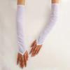 50cm Stretchy Hook Finger Gloves Solid  Retro Sheer Mesh Gloves Long Fingerless Gloves  Bride