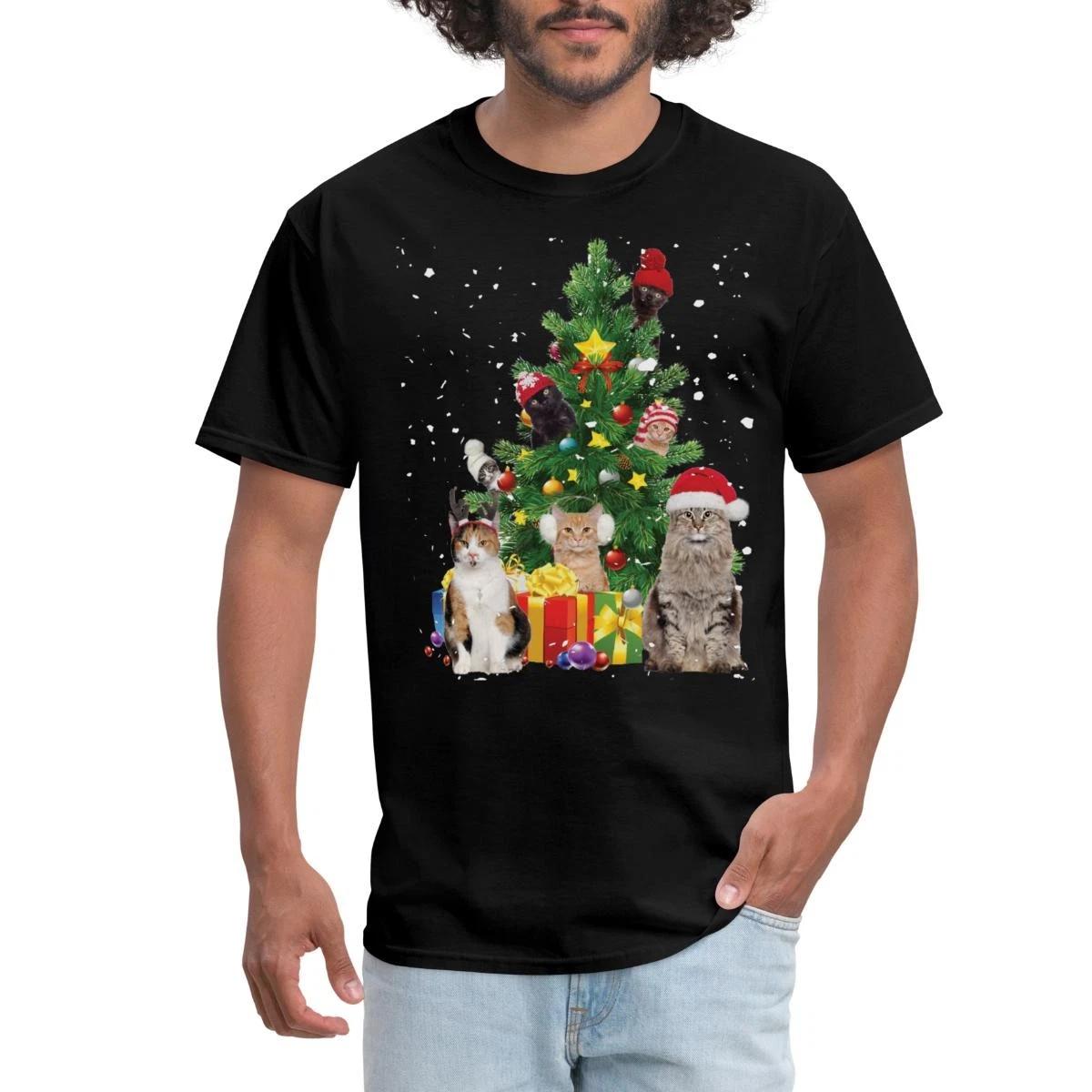 Christmas Tree Cats Catmas Men s T-Shirt XXXXL