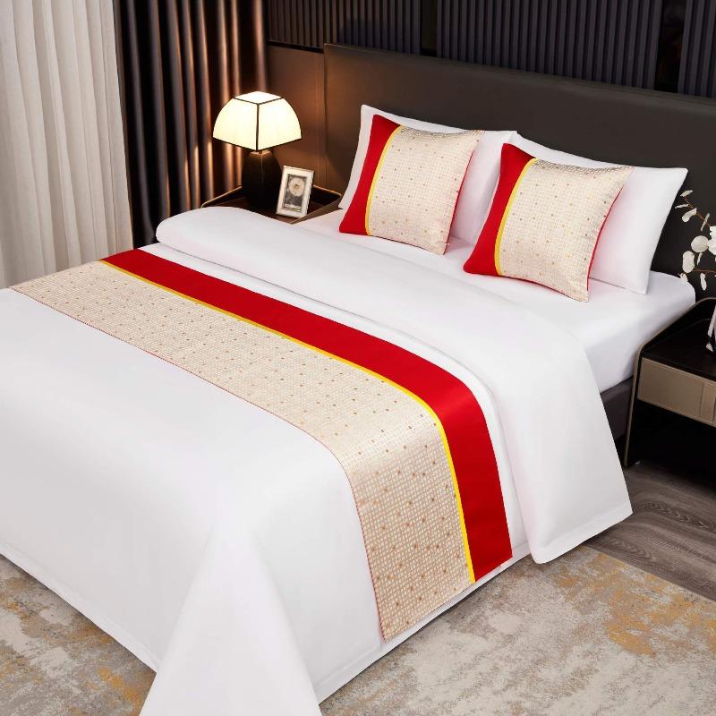 Light Luxury High-end Hotel Bed Flags Vintage Decorative Scarves Bedding Same Style Pillowcase European Style Wedding Room Home Decorat Bed Tail Towel