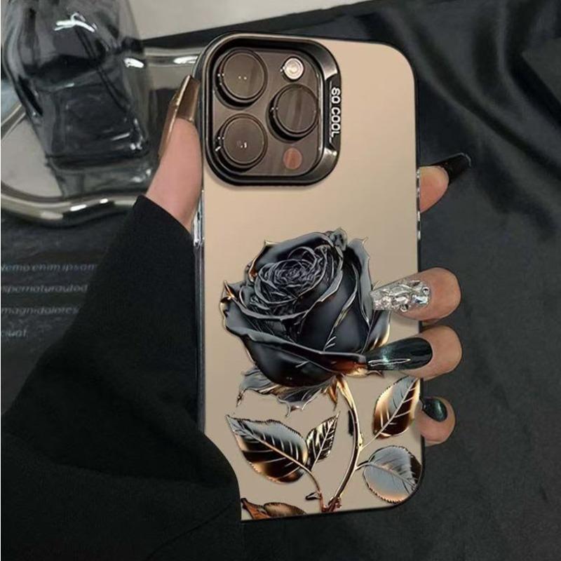 Black Gold Rose Applicable To Apple 15 Promax Mobile Case IPhone 16 Pro Flowers 14 Pro Premium 13 New Model