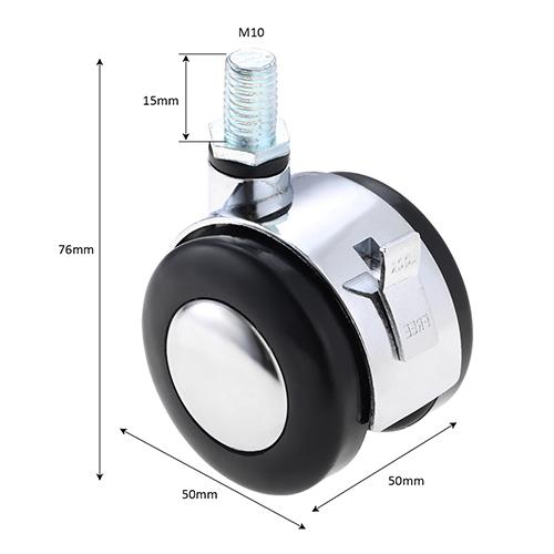 1 pz Ruote Scorrevoli Girevoli Ruote Girevoli Piastra per Mobili Rullo Carrello Piedino per Divano Sedia con/senza Freno 8mm/10mm resistente all'usura