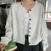 2026 Spring Women's Slim Fit Round Neck Color Block Long Sleeve Fake Two-Piece Layered T-shirt