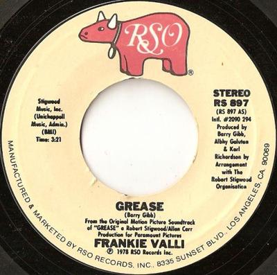 7inch Record FRANKIE VALLI / GARY BROWN - Grease RS897 RSO 1978 UK Dance & Electronica Used