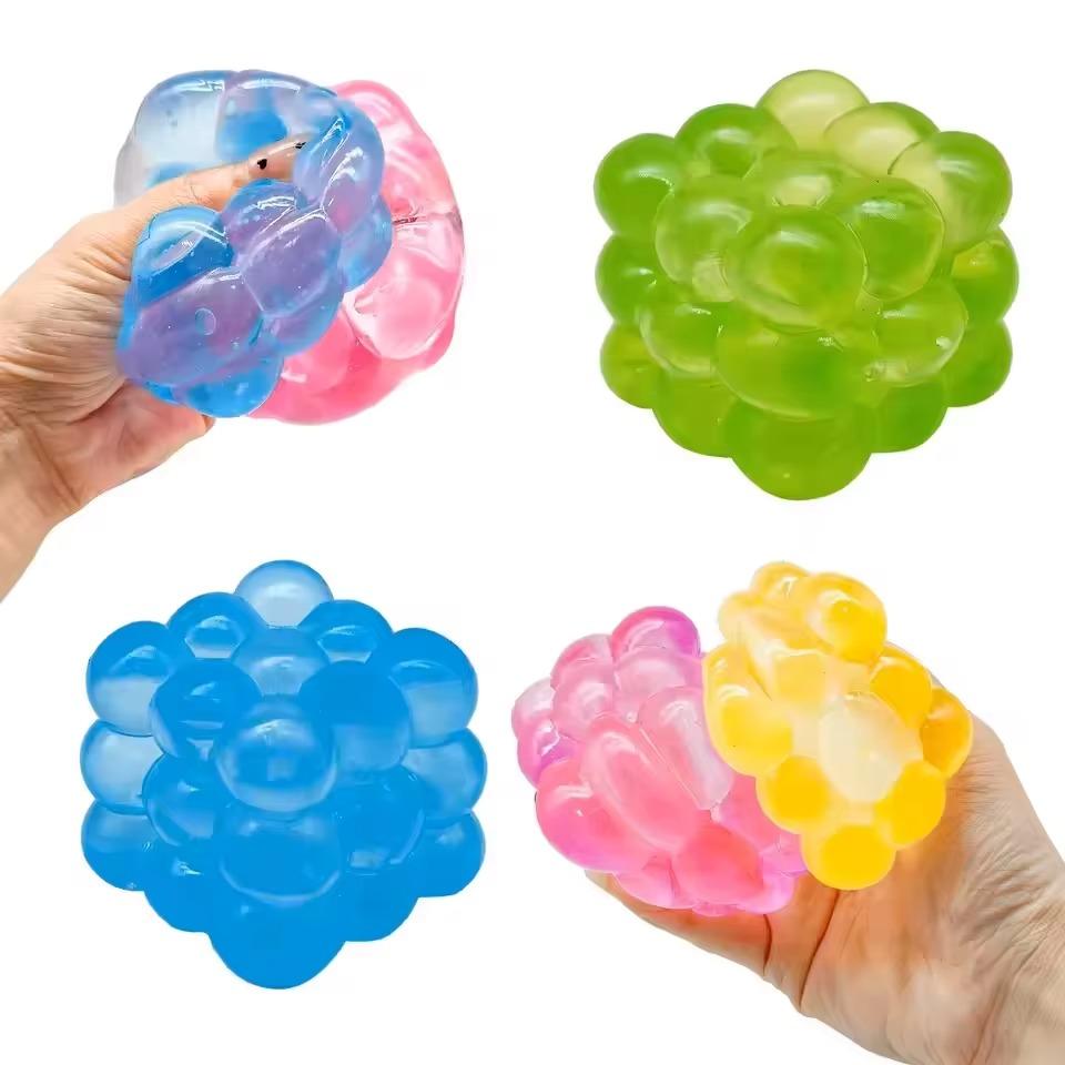 Colorful Cube Maltose Squeeze Toy Squishy Sensory Fidget Toys Bright Soft Fun Relieve Anxiety Decompression Toy for Kids Adult
