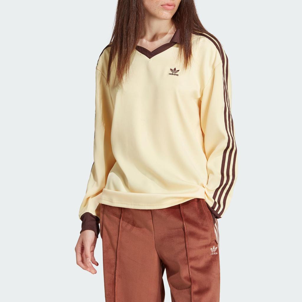 Adidas Originals 3-Stripes Satin Sleeve T-Shirt Women Yellow IT9835