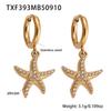 18K Gold-Plated Stainless Steel Star & Diamond Beach Vacation Jewelry - Fade Resistant