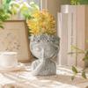 Resin Flower Pot Home Decor Desktop Ornaments Creative Girl Shape Flowerpot DIY Handmade