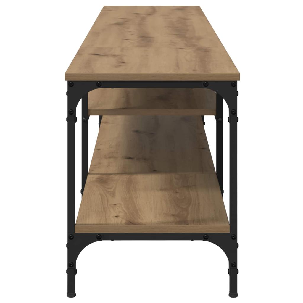 TV Stand Artisan Oak 201 X 35 X 45 Cm Engineered Wood and Iron