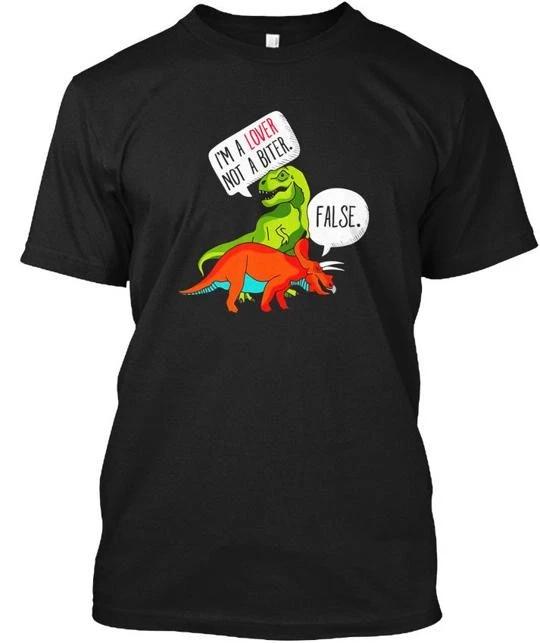 T-rex Dinosaur Triceratops Funny Im A Lover T-Shirt Made in USA Size S to 5XL L