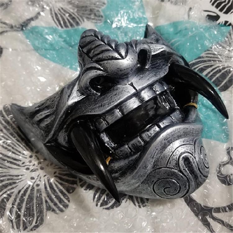 Airsoft Maske Halbe Gesichtsmaske Prajna Maske Japanischer Samurai Oni Dämon für Cosplay