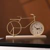Bicycle Table Clock Mini Bike Model Alarm Clock Battery Powered Decorative Metal Tabletop Clock for Living Room Kitchen Bathroom Office Desk Shelf