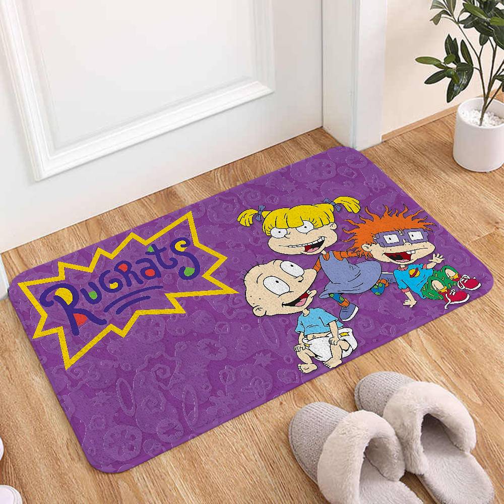 Cartoon Funny R-Rugrats Floor Mat Printed Flannel , Suitable For Bathrooms, Kitchens, Entrances, And Other Decorate Home