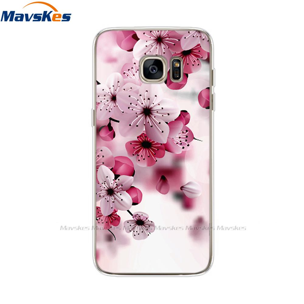 Custodia in Silicone Cartone Animato Per Samsung Galaxy S7 Custodie Cover Fiore Morbido TPU Custodia per Telefono Per Samsung S7 edge G930F G930FD G930W8 Funda