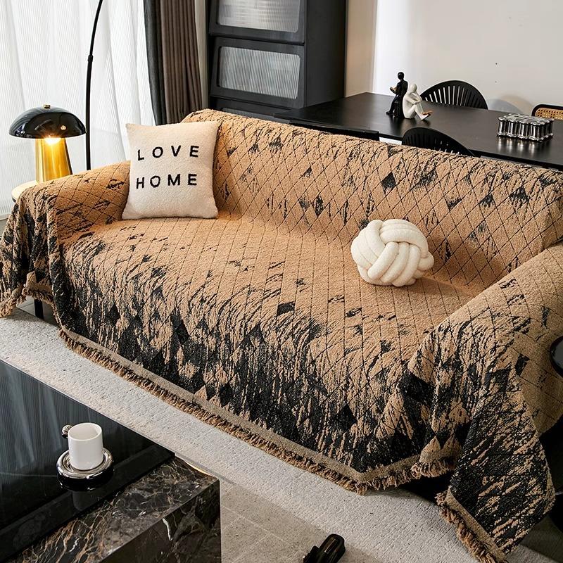 Simple Half-edge Velvet Sofa Cover Cloth Towel, Autumn and Winter Anti-cat Scratch Sofa Cover 2025 New All-inclusive One-piece Blanket