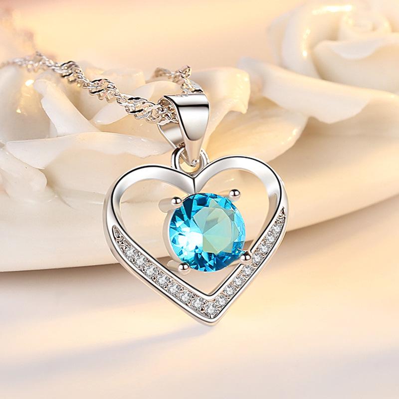 Ewige Liebe Romantischer Herz-Anhänger Halskette - Valentinstagsgeschenk für Frauen, Personalisierbarer Schmuck